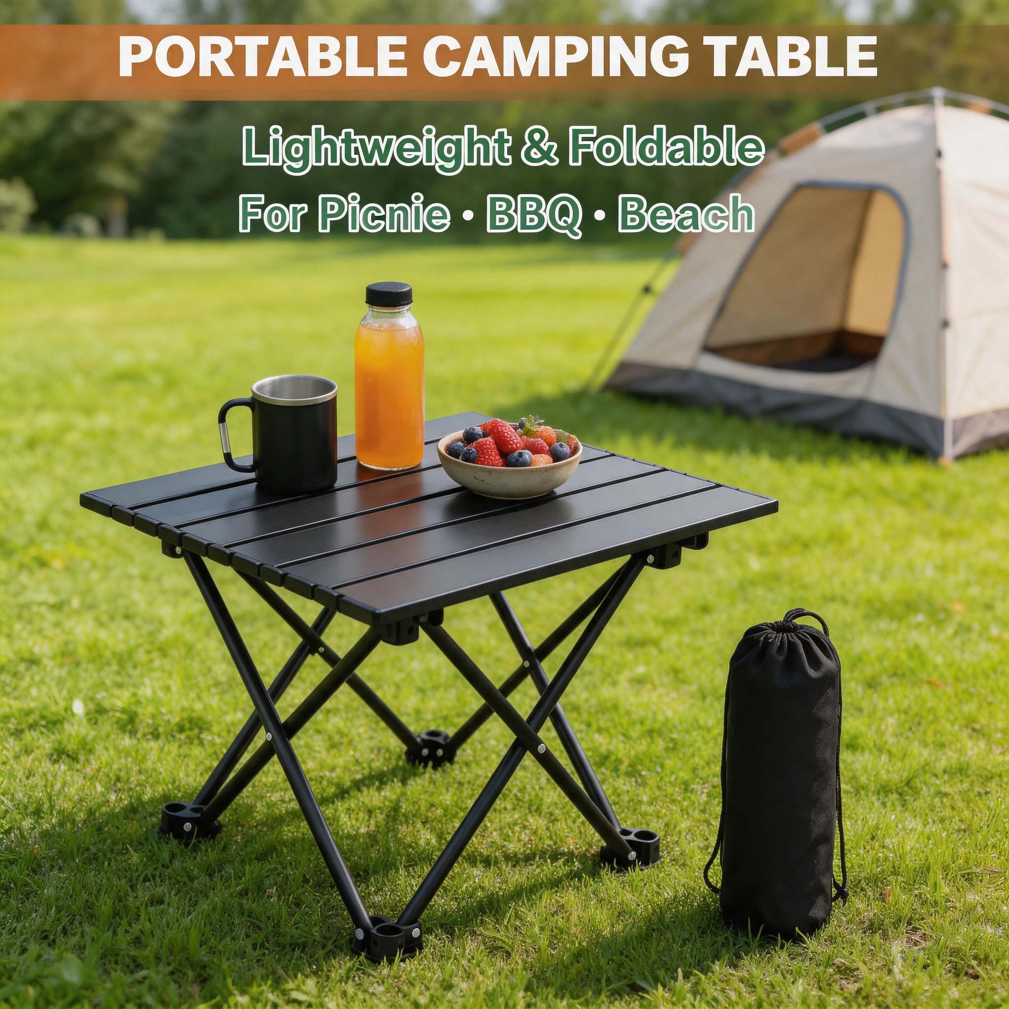 Camping Cooking Table - 1/2 pièces, table d’appoint pliante pour