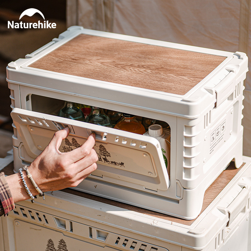 Camping Cooking Table - 60L boîte camping naturel de grande