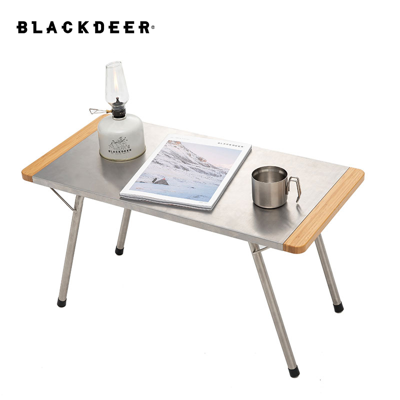 Camping Cooking Table - Table pliante en bambou et acier